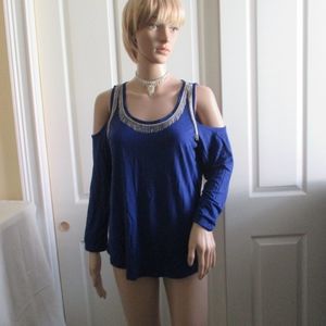 NWT - MICHAEL KORS cold-shoulder top - sz M - $120